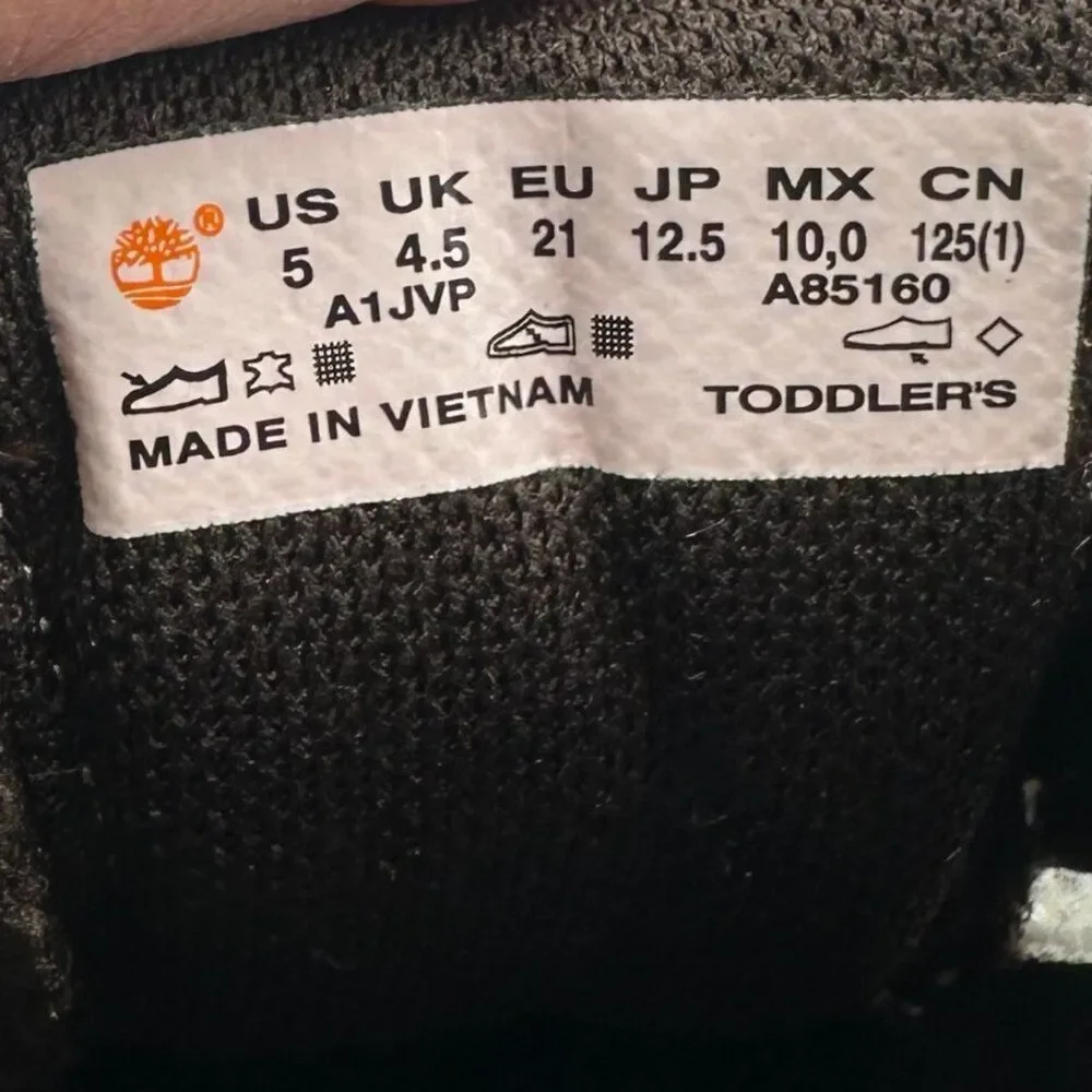 Timberland Toddler Toddle Tracks Wheat Nubuck Leather Boots Hook & Loop Size 5